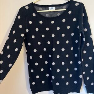 Old Navy Black and White polka dot Knit Sweater